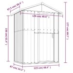 Abri de jardin Gris 126x97,5x177 cm Acier galvanisé – Image 5