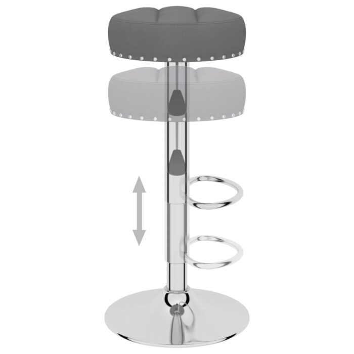 Tabourets de bar lot de 2 gris foncé tissu – Image 5