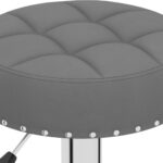 Tabourets de bar lot de 2 gris foncé tissu – Image 6