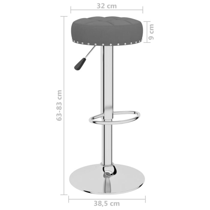 Tabourets de bar lot de 2 gris foncé tissu – Image 7