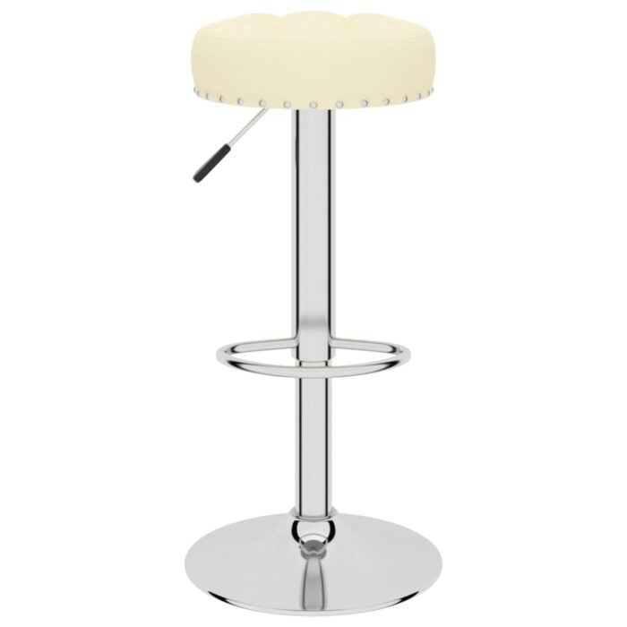 Tabourets de bar lot de 2 crème tissu – Image 2