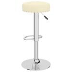 Tabourets de bar lot de 2 crème tissu – Image 4