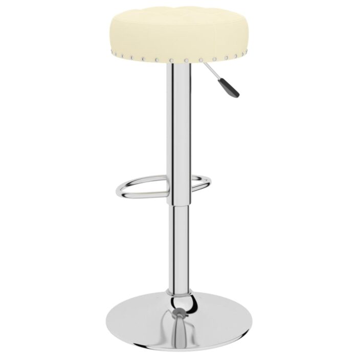 Tabourets de bar lot de 2 crème tissu – Image 4