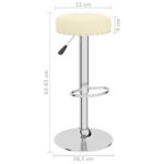 Tabourets de bar lot de 2 crème tissu – Image 7