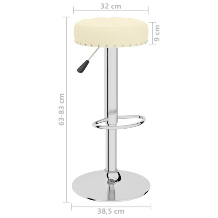 Tabourets de bar lot de 2 crème tissu – Image 7