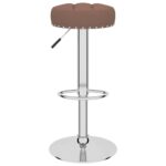 Tabourets de bar lot de 2 marron tissu – Image 2