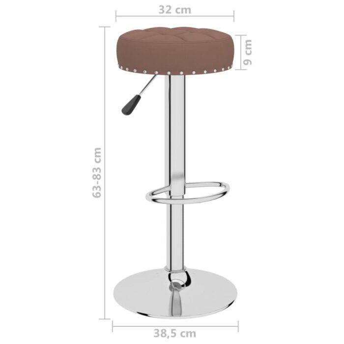 Tabourets de bar lot de 2 marron tissu – Image 7
