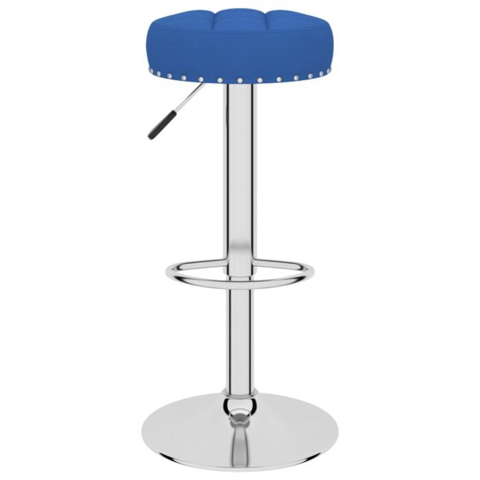 Tabourets de bar lot de 2 bleu tissu – Image 2