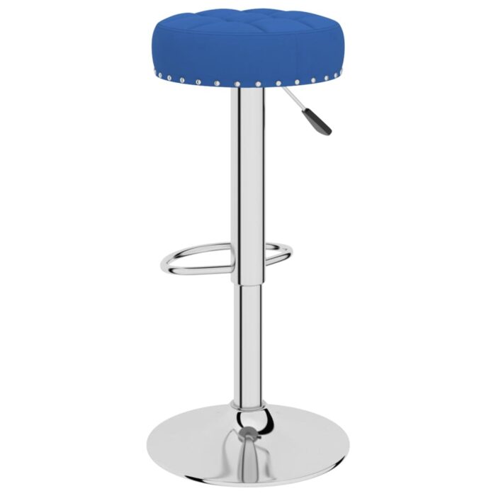 Tabourets de bar lot de 2 bleu tissu – Image 4