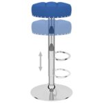 Tabourets de bar lot de 2 bleu tissu – Image 5
