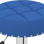 Tabourets de bar lot de 2 bleu tissu – Image 6