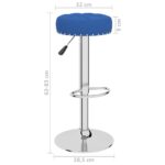 Tabourets de bar lot de 2 bleu tissu – Image 7