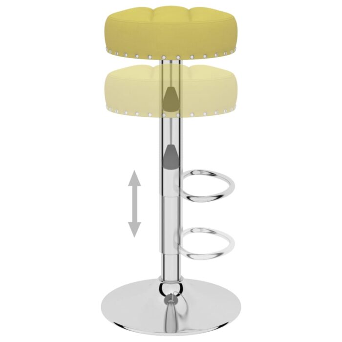 Tabourets de bar lot de 2 vert tissu – Image 5