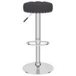 Tabourets de bar lot de 2 noir tissu – Image 2