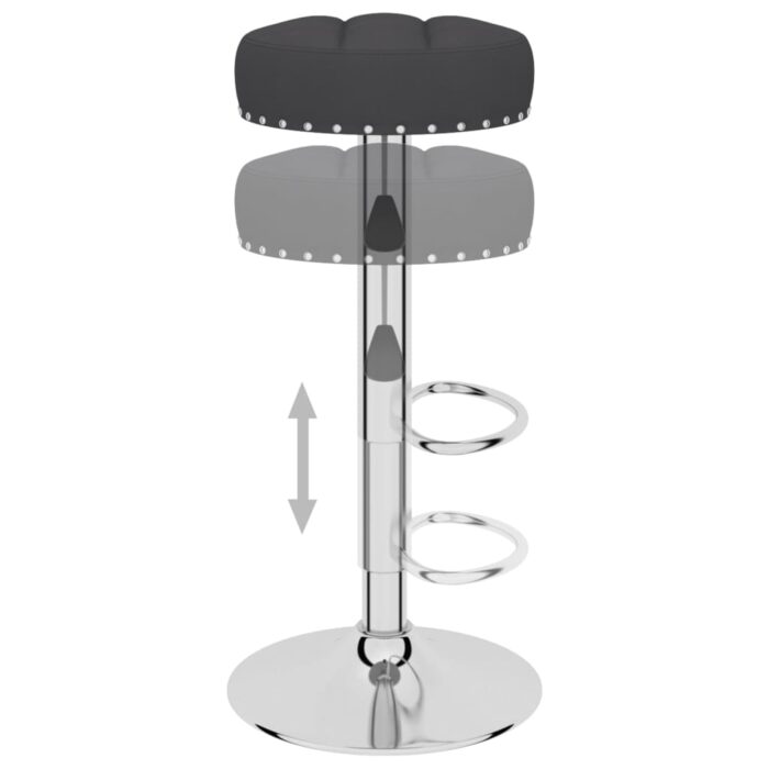 Tabourets de bar lot de 2 noir tissu – Image 5
