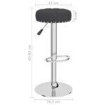 Tabourets de bar lot de 2 noir tissu – Image 7