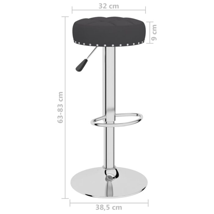 Tabourets de bar lot de 2 noir tissu – Image 7