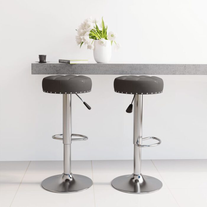 Tabourets de bar lot de 2 noir tissu – Image 1