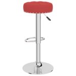 Tabourets de bar lot de 2 rouge bordeaux tissu – Image 4
