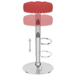 Tabourets de bar lot de 2 rouge bordeaux tissu – Image 5