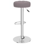 Tabourets de bar lot de 2 taupe tissu – Image 4