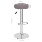 Tabourets de bar lot de 2 taupe tissu – Image 7