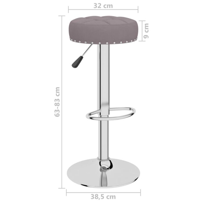 Tabourets de bar lot de 2 taupe tissu – Image 7