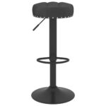 Tabourets de bar lot de 2 noir velours – Image 2