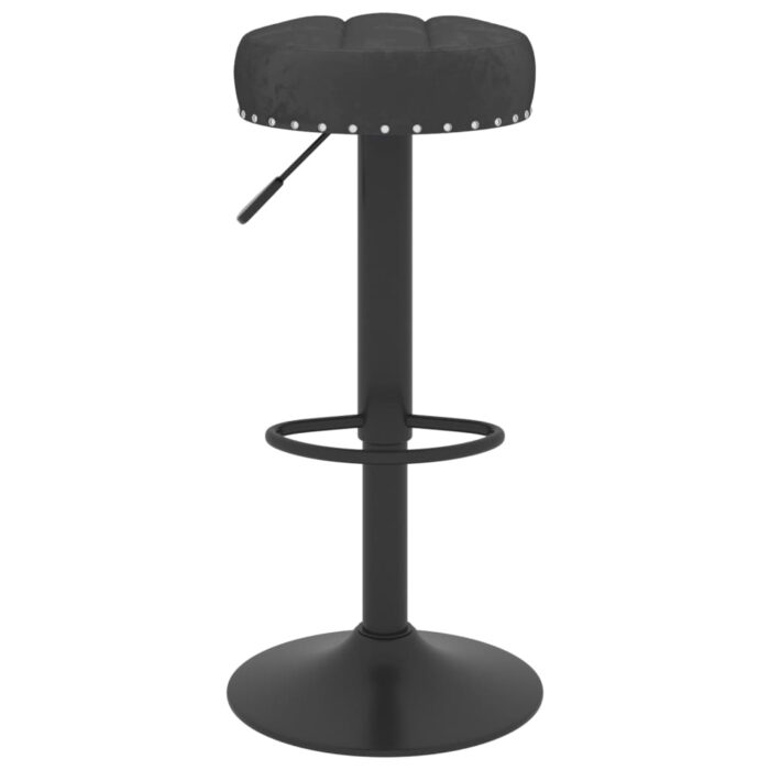 Tabourets de bar lot de 2 noir velours – Image 2