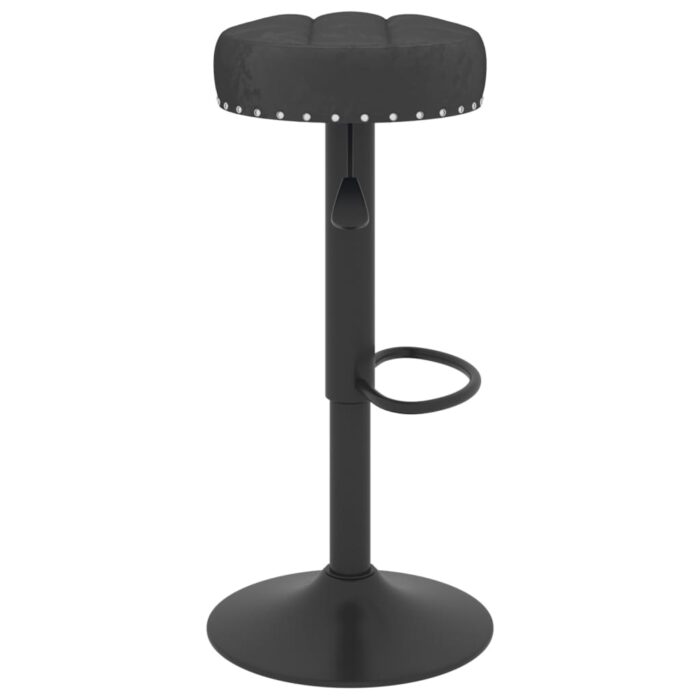 Tabourets de bar lot de 2 noir velours – Image 3