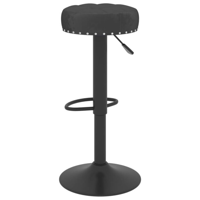 Tabourets de bar lot de 2 noir velours – Image 4