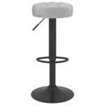 Tabourets de bar lot de 2 gris velours – Image 2