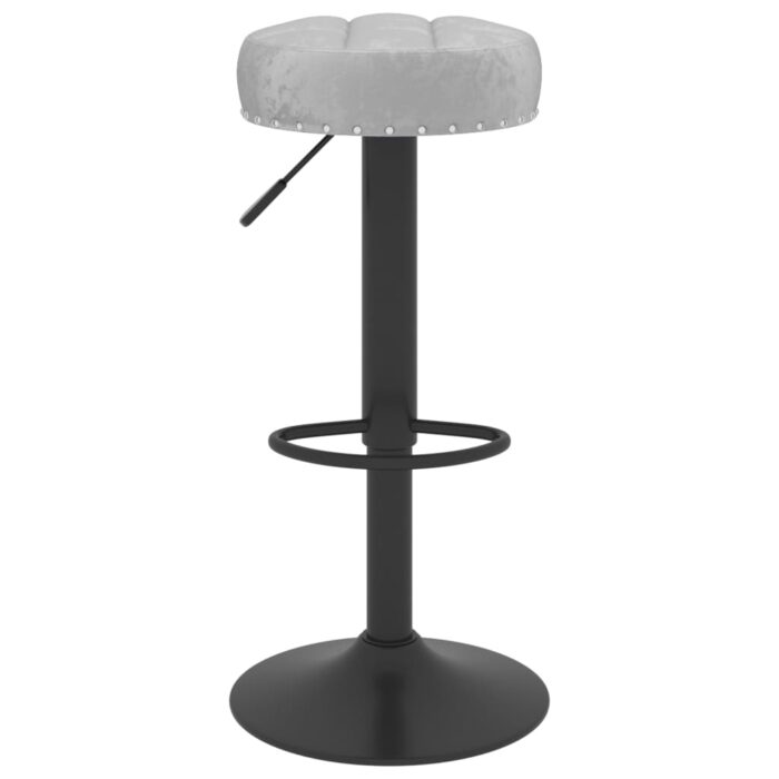 Tabourets de bar lot de 2 gris velours – Image 2