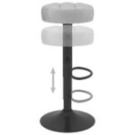 Tabourets de bar lot de 2 gris velours – Image 5