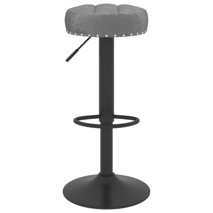 Tabourets de bar lot de 2 gris foncé velours – Image 2