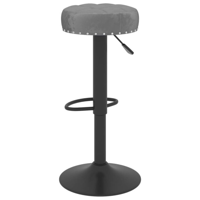 Tabourets de bar lot de 2 gris foncé velours – Image 4