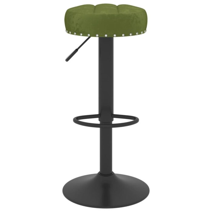 Tabourets de bar lot de 2 vert clair velours – Image 2