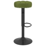 Tabourets de bar lot de 2 vert clair velours – Image 3