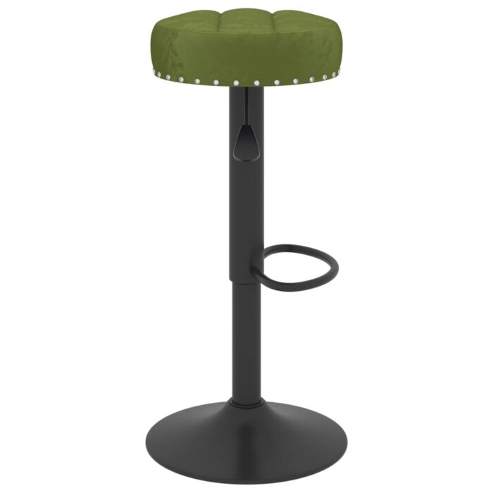 Tabourets de bar lot de 2 vert clair velours – Image 3