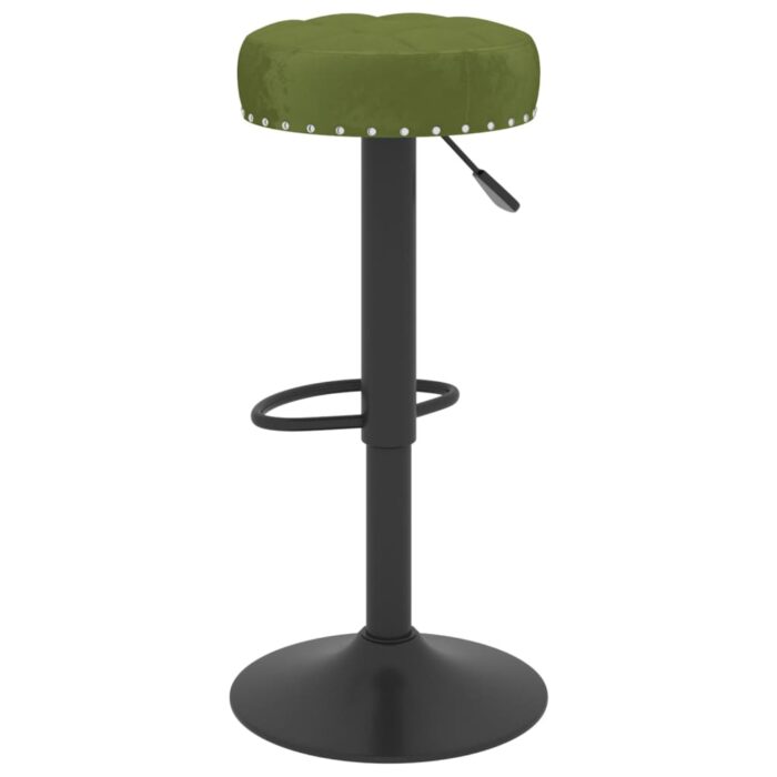 Tabourets de bar lot de 2 vert clair velours – Image 4