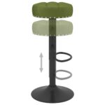 Tabourets de bar lot de 2 vert clair velours – Image 5