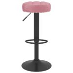 Tabourets de bar lot de 2 rose velours – Image 2