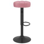 Tabourets de bar lot de 2 rose velours – Image 3