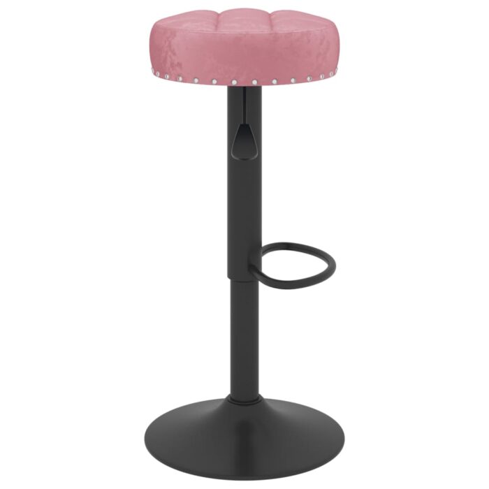Tabourets de bar lot de 2 rose velours – Image 3