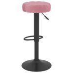 Tabourets de bar lot de 2 rose velours – Image 4