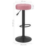 Tabourets de bar lot de 2 rose velours – Image 7