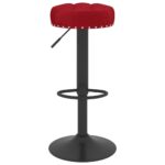 Tabourets de bar lot de 2 rouge bordeaux velours – Image 2