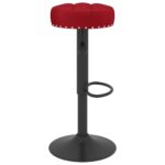 Tabourets de bar lot de 2 rouge bordeaux velours – Image 3