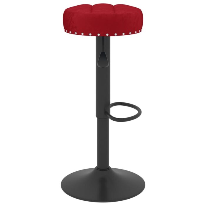 Tabourets de bar lot de 2 rouge bordeaux velours – Image 3