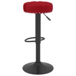 Tabourets de bar lot de 2 rouge bordeaux velours – Image 4